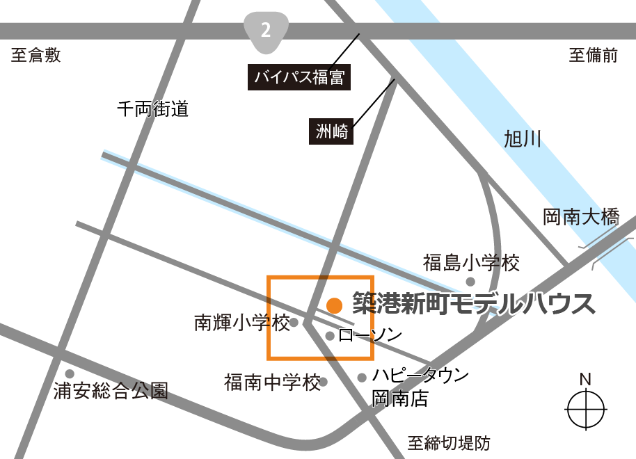 築港新町モデルハウス案内図広域